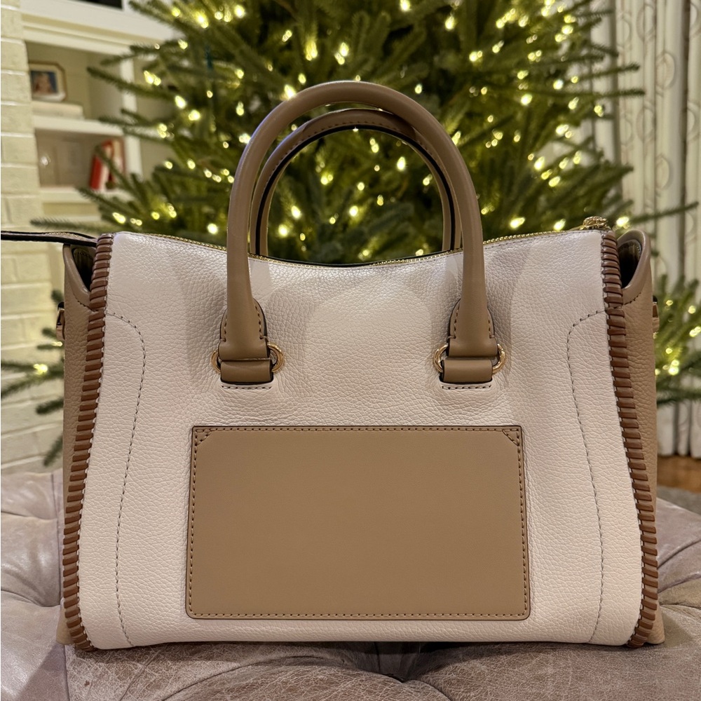 Michael Kors Carine Large Top Satchel Crossbody - Light Cream - Picture 2 of 4